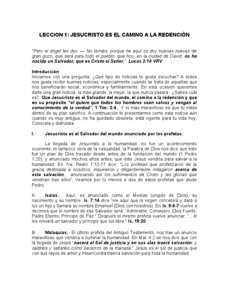 Jesucristo: Camino a la Redención | PDF | Cristo (título) | Pecado