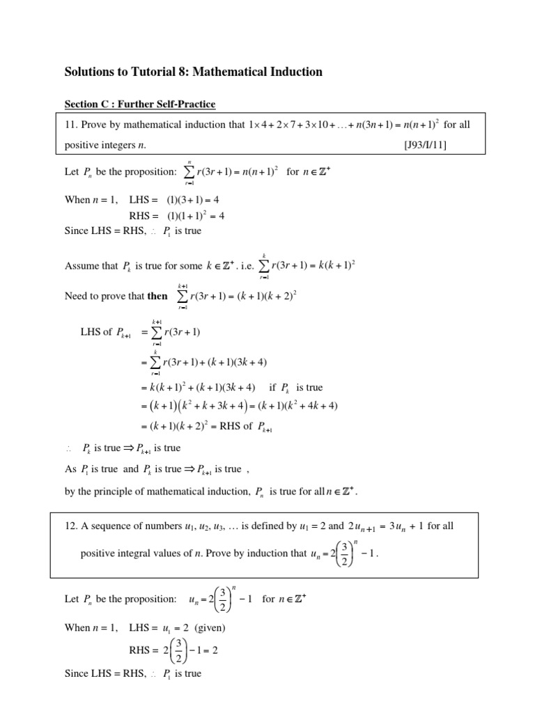 Mathematical Induction in Trigonometry | PDF | Integer | Trigonometric ...