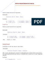 FUNÇÕES E PROCEDIMENTOS PREDEFINIDOS de - PASCAL