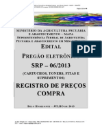 PREGÃO 06-2013 - SRP TONERS