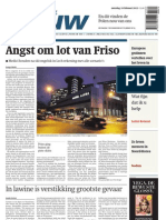 Trouw 18 februari 2012 - Friso bedolven onder lawine - voorpagina