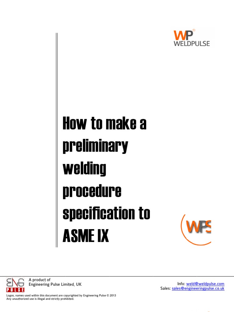 How To Write A Preliminary Welding Procedure Specification (PWPS