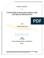 Project Report CONSUMER PURCHASING BEHAVIOR AND BRAND PROMOTION