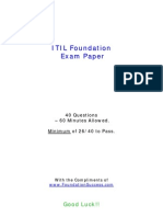 Free It Il Foundation Exam Paper