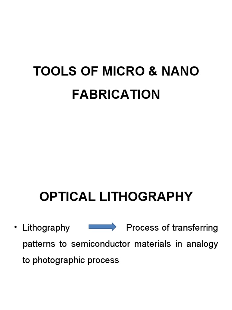 Tools of Micro & Nano Fabrication | PDF | Photolithography | Angular ...