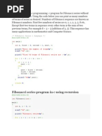 Recursion: Fibonacci Series Program in C Using Recursion