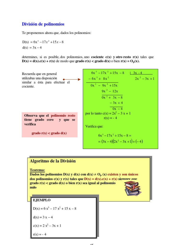 Division Polinomios Division Matematicas Matematica Elemental