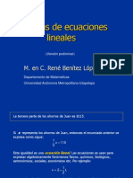Sistemas de Ecuaciones Lineales: M. en C. René Benítez López
