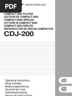 Download Cdj-200 Owners Manual by Nik SN15980616 doc pdf