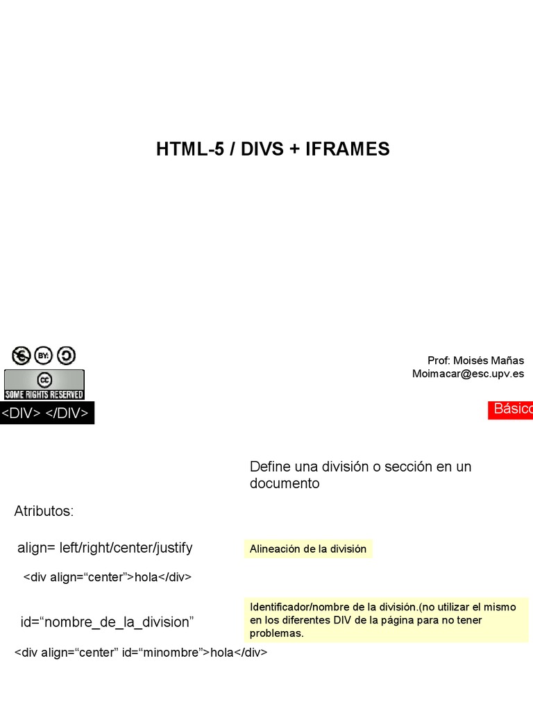Html5 Div Frames | HTML | Elemento HTML