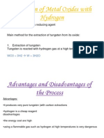 Reduction of Metal Oxides With Hydrogen