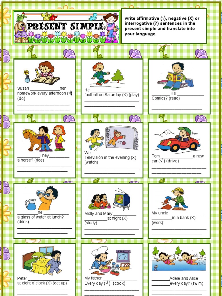 Present Simple Sentence Practice | PDF