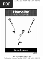 Homelite String Trimmer Repair Manual Covers 100 Different Models PDF