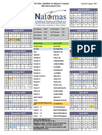 Natomas Unified School District Calendar 2013-14