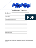 Spell & Formula Worksheet