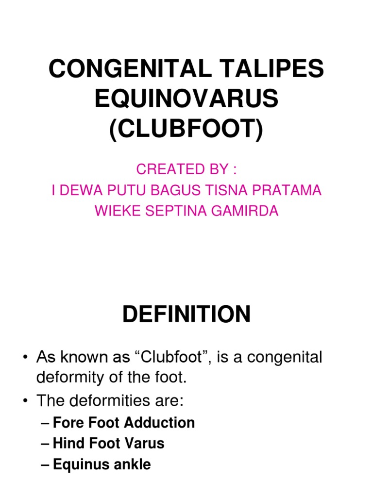 Congenital Talipes Equinovarus PDF Foot Medicine