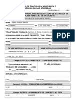 Formulrio de Solicitao de Trabalho de Graduao - 2q - 2013 2