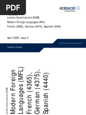 Igcse Modern Foreign Languages Teacher S Guide Ug Pdf Question Language Education