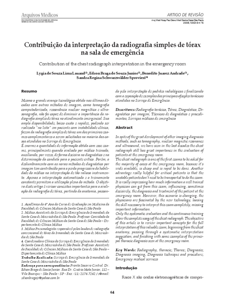 Interpretação de RX | PDF | Thorax (Human Anatomy) | Medicine