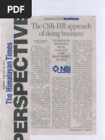 The CSR-HR Approach of Doing Businesses
