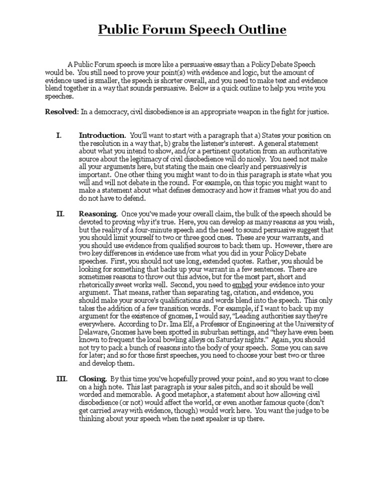 Public Forum Speeches bi | Epistemology | Politics