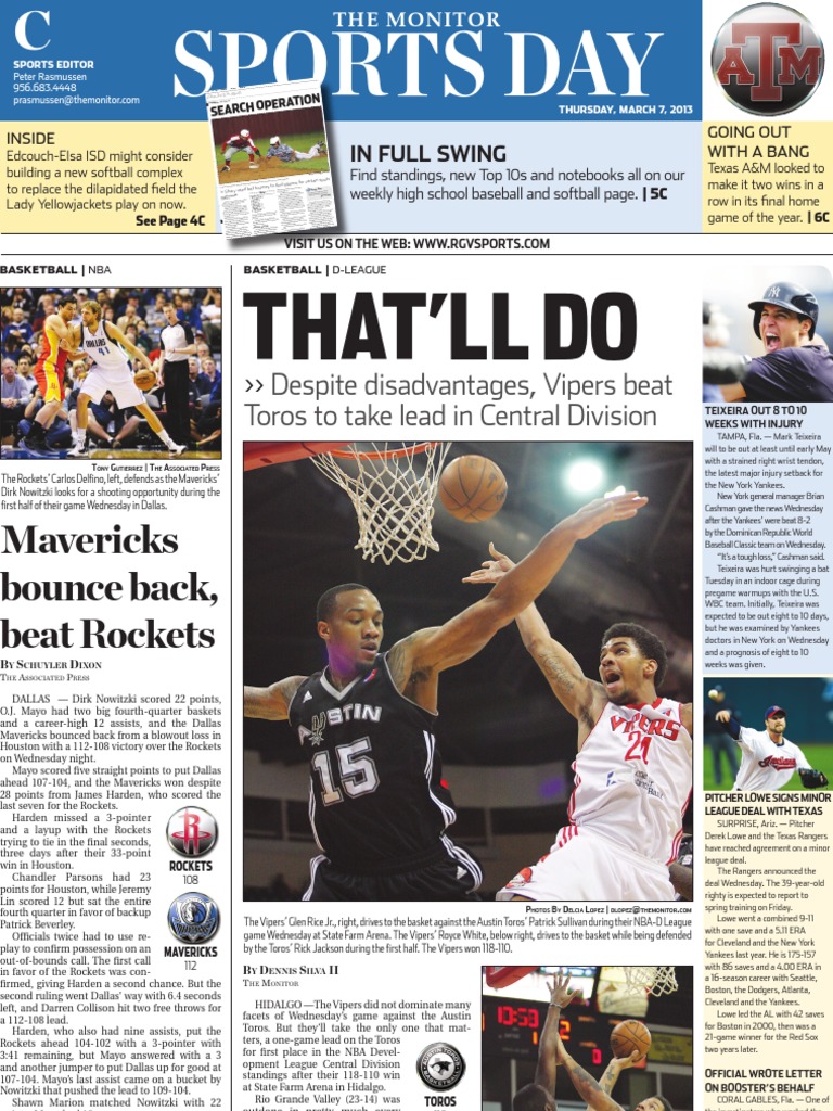 Monitor Sports Front PDF Chicago Bulls Boston Red Sox