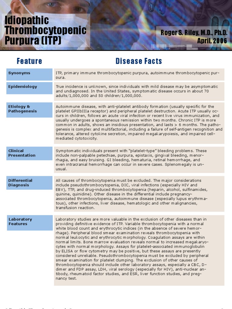 Understanding Idiopathic Thrombocytopenic Purpura | PDF
