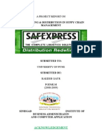 Project On SAFEXPRESS. WAREHOUSING AND SUPPLY CHAIN MANAGEMENT