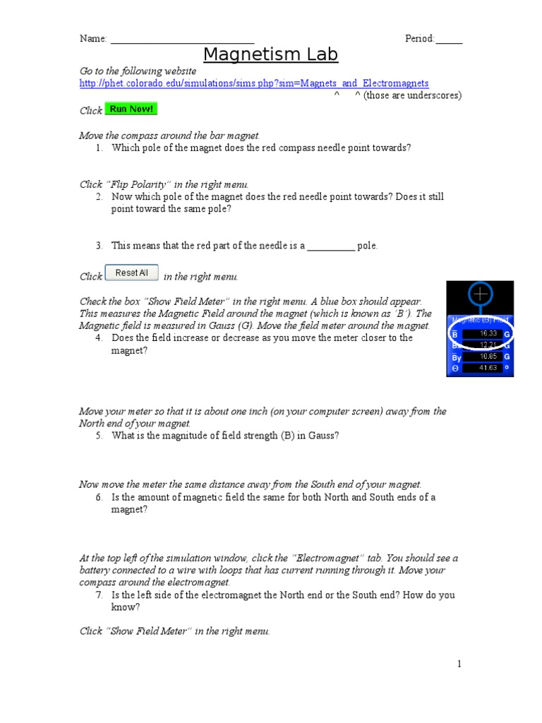 Phet Lab1 PDF Compass