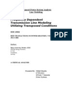 Frequency Dependent Transmission Line Modeling Utilizing Transposed Conditions