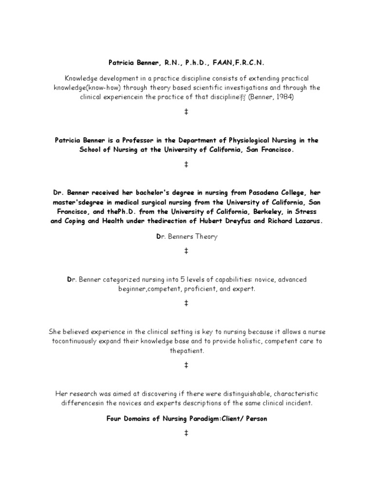 Patricia benner from novice to expert theory image