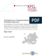 Tolerance As A European Norm or An Ottoman Practice? An Analysis of Turkish Public Debates On The (Re) Opening of An Armenian Church in The Context of Turkey's EU Candidacy and Neo-Ottoman Revival