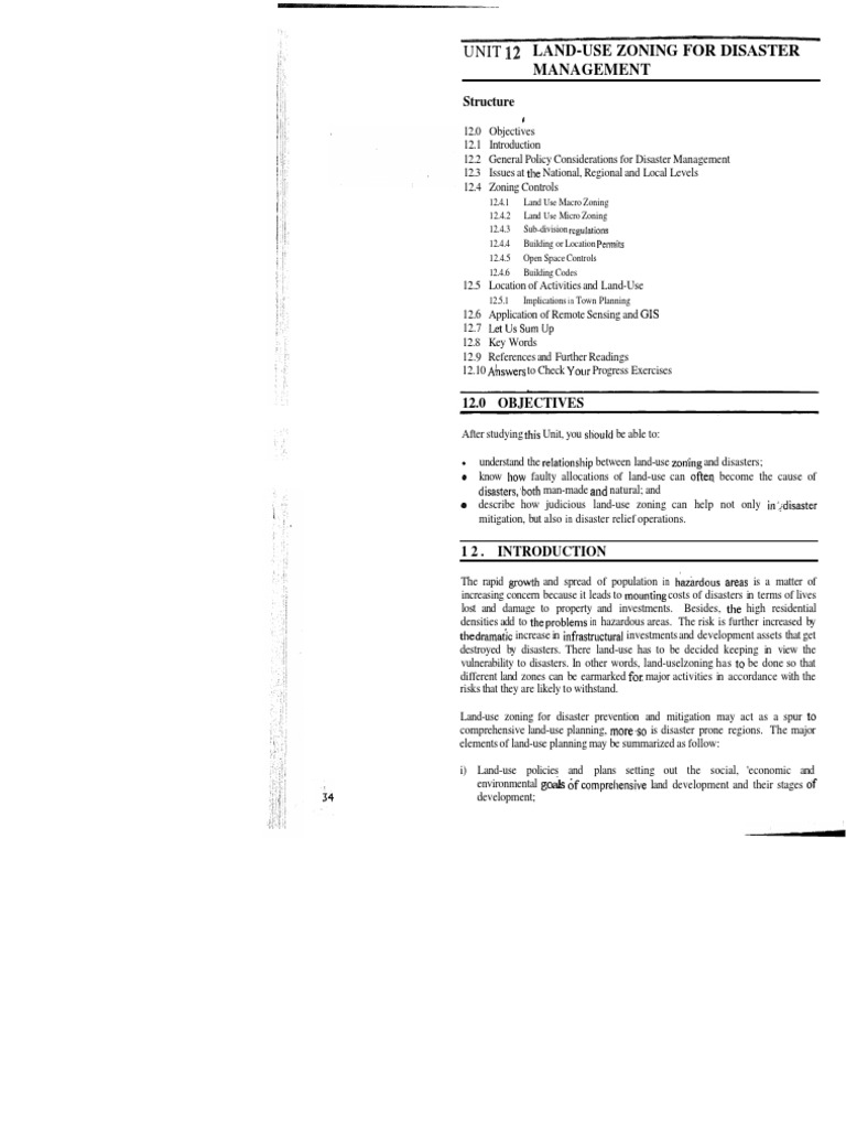 Disaster Management IGNOU PDF Zoning Urban Planning