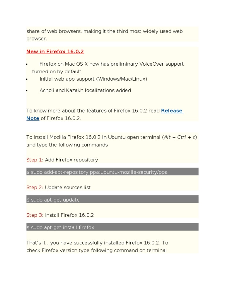 Firefox 16.0.2 Setup Guide | PDF | Home & Garden | Computers