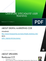 99825432 Omniture Sitecatalyst User Training 1 Copy