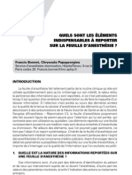 Quels Sont Les Éléments Indispensables À Reporter Sur La Feuille D'anesthésie