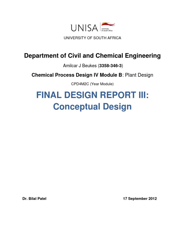Final Design - Assignment III | PDF | Pump | Chemical Reactor