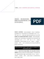 63.1- Pet. inicial - Concessão de benefício assistencial a criança portadora de deficiência