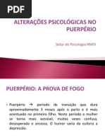 Alterações psicológicas no puerpério