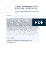 A CONTROLADORIA NAS ORGANIZAÇÕES PÚBLICAS MUNICIPAIS