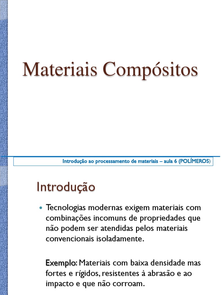 Materiais Compósitos: Uma Introdução aos Conceitos Fundamentais e ...