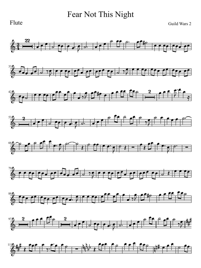 Fear Not This Night - Guild Wars 2 - Flute | PDF