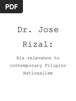 The Influence of Rizal To Contemporary Filipino Nationalism