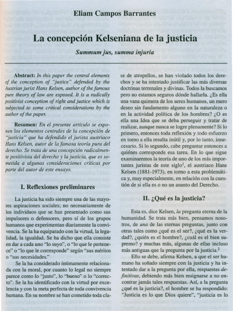 La Concepcion Kelseniana de La Justacia | PDF | Justicia | Crimen y ...