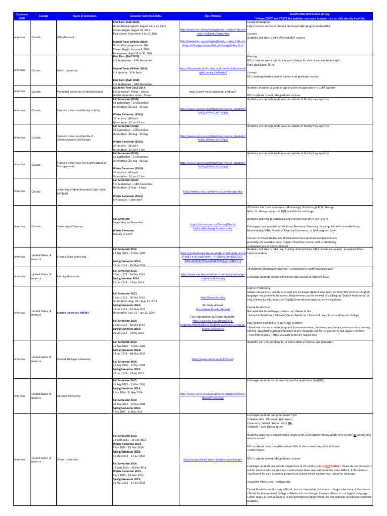 Gem Explorer Host Information Reference For Students Updated