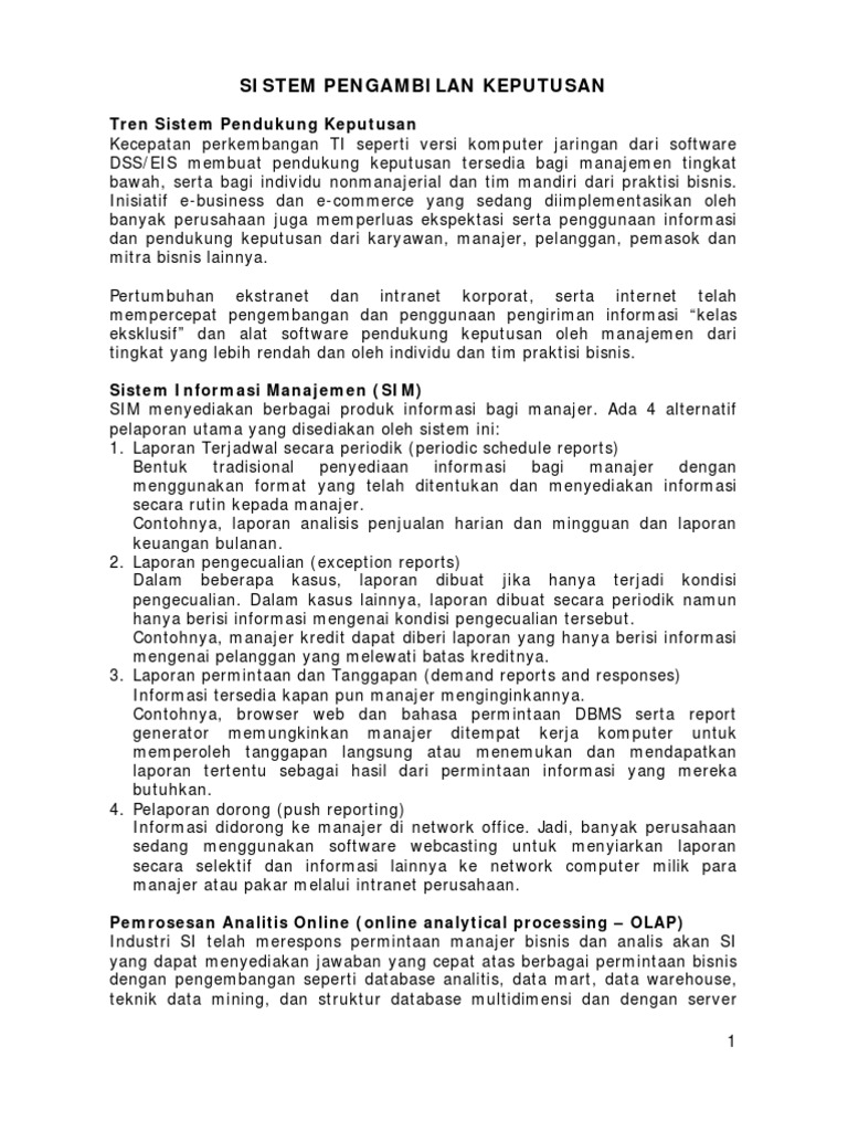Sistem Pengambilan Keputusan | PDF