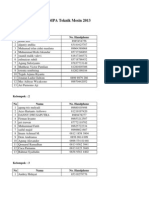 Daftar Kelompok MPA Teknik Mesin 2013