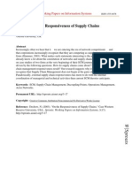 On The Responsiveness of Supply Chains: Working Papers On Information Systems