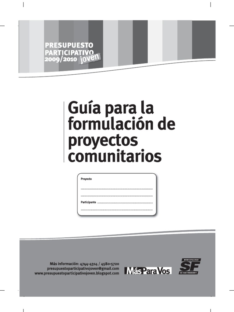 Formulación de Proyectos Comunitarios | PDF | Presupuesto | Gestión de ...