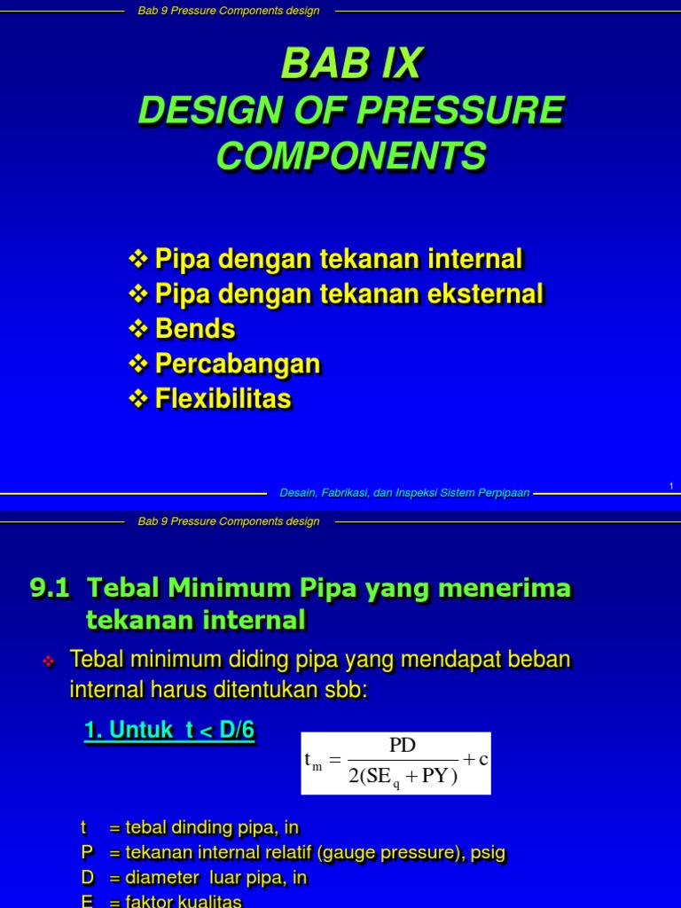 Design of Pressure Componets | PDF